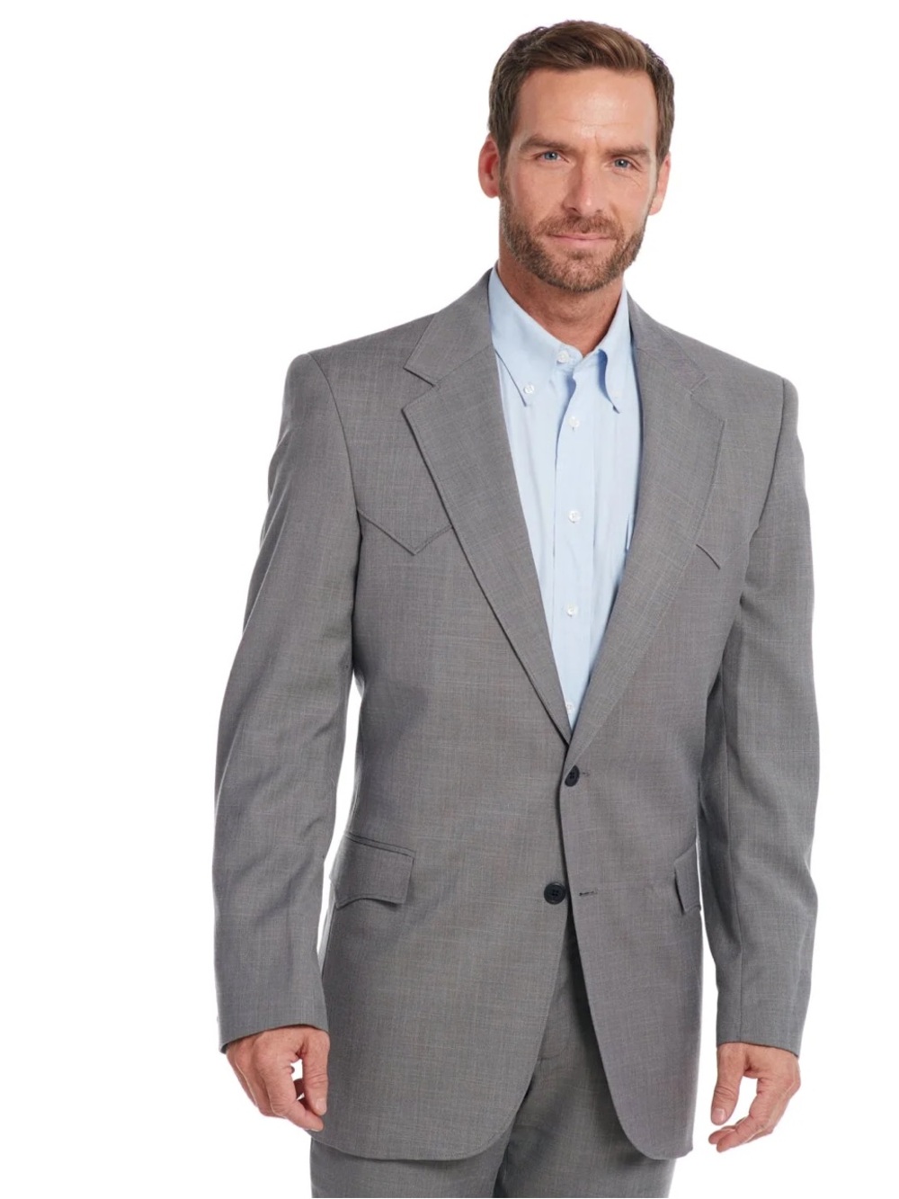 Men's Light Gray Two-Button Sport Coat
